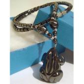 Hematite Frog Pendant Chain Choker Fashion Necklace